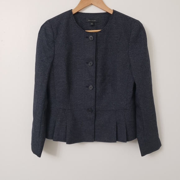 Ann Taylor Jackets & Blazers - Ann Taylor Navy Black Women's Jacket Top Size 8